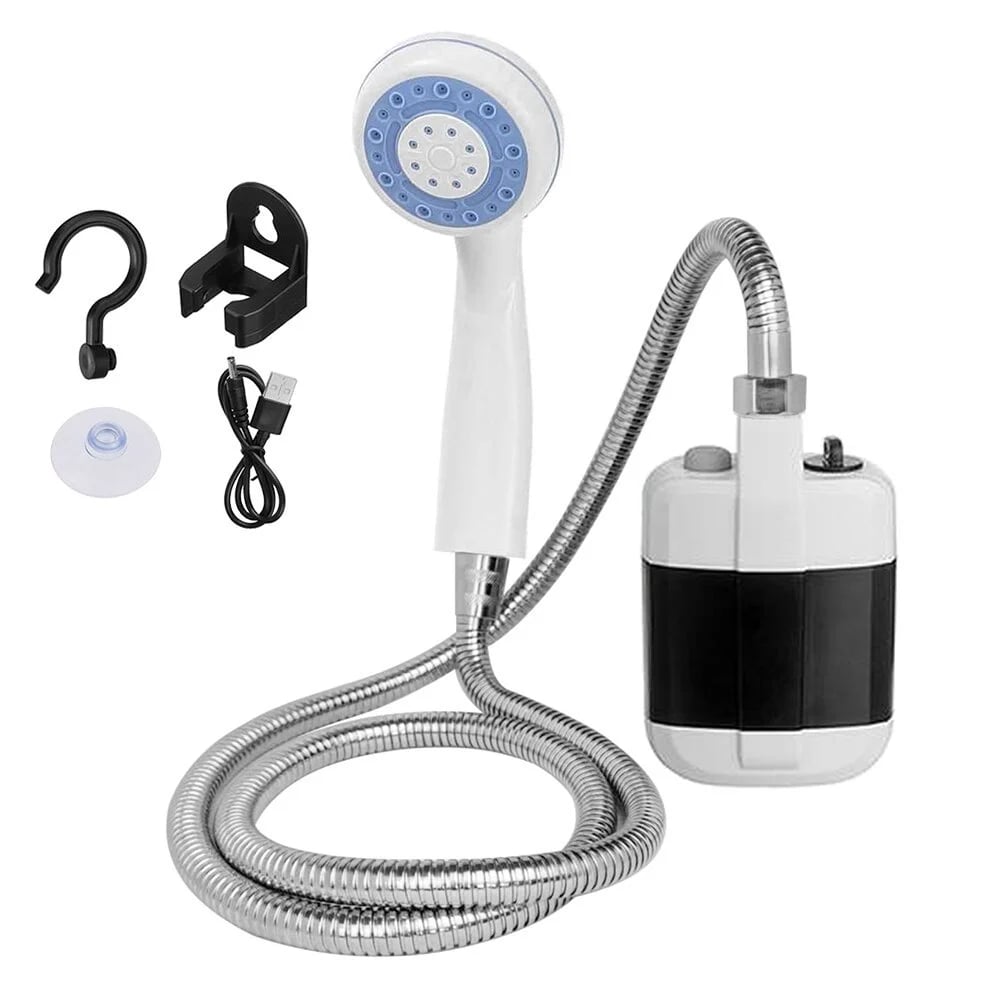 🚿Tragbare Campingdusche Mit Einstellbarem Durchfluss ✨Für Einfaches Und Bequemes Reinigen Im Freien!