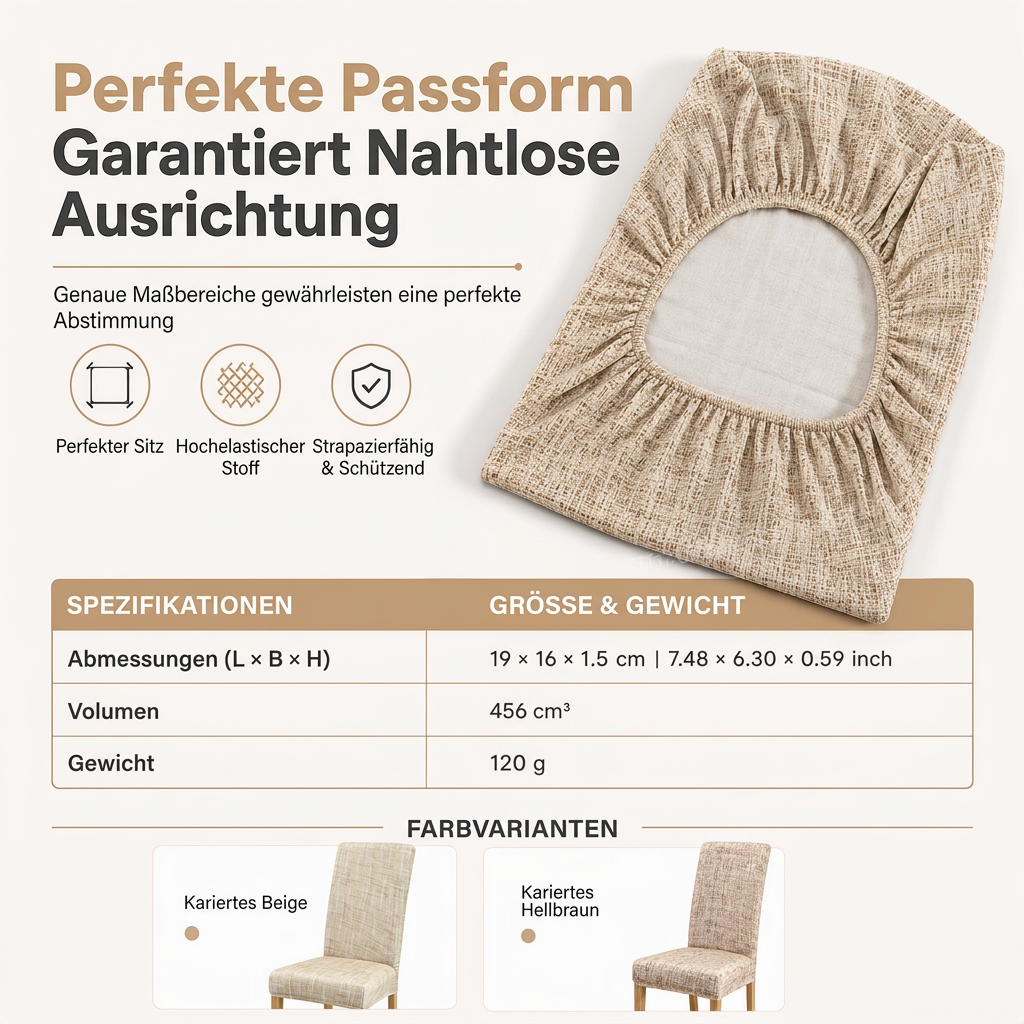 🪑 50% RABATT! 🍷 Dehnbarer Karo-Stuhlbezug – Schützend & einfach zu montieren ✨