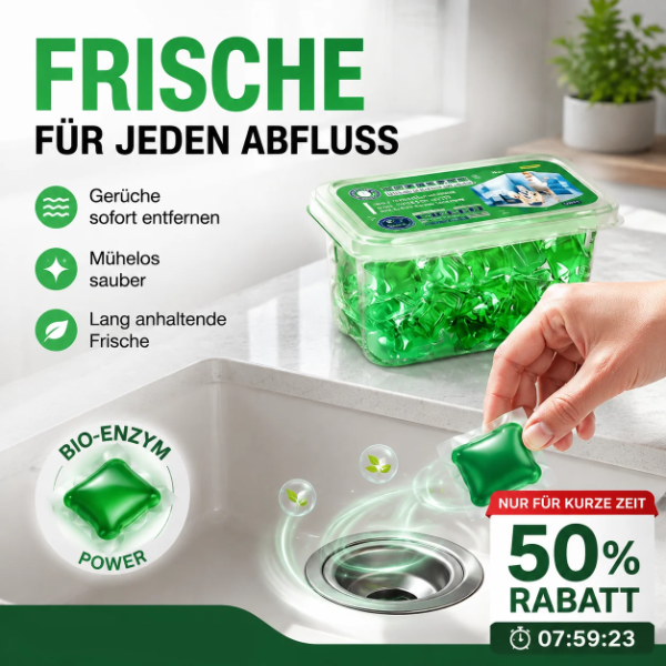 🏠50 % Rabatt!💧 Abfluss‑Deodorant‑Tabs – Bio‑Enzym‑Formel neutralisiert Gerüche direkt an der Quelle. Sofortiger Frischeduft, ohne aggressive Chemikalien. Verabschieden Sie sich von unangenehmen Gerüchen. 🚰✅