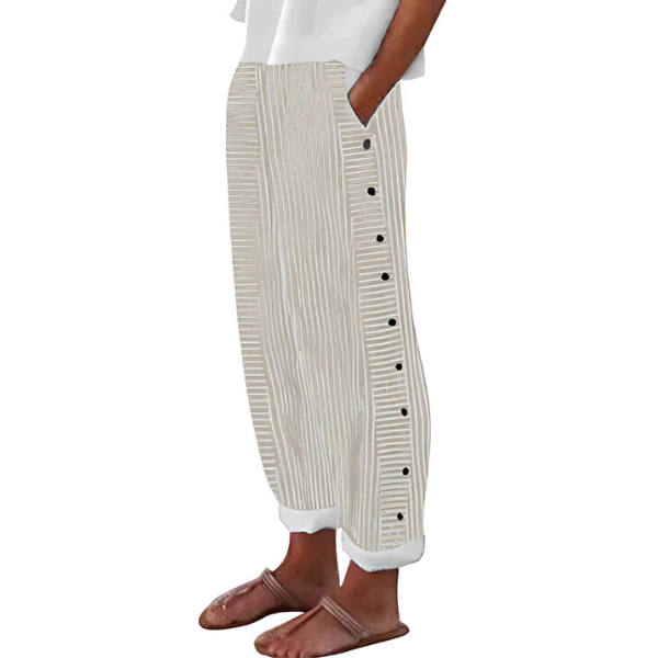 🔥Solange der Vorrat reicht 40 % Rabatt!🎉Bequeme blau gestreifte Hose mit Seitentaschen