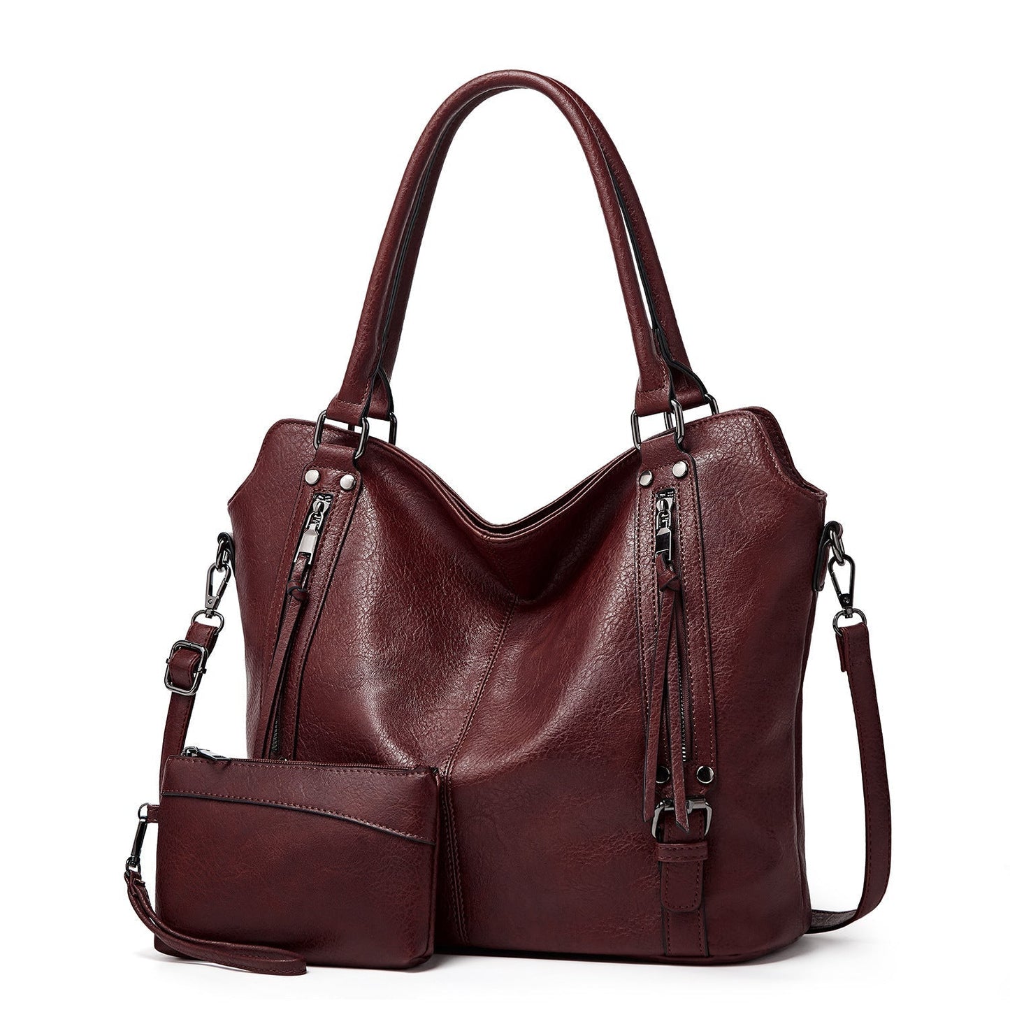 👜 50% RABATT! ✨ Kunstleder-Shopper Damen – Vielseitig, Praktische Fächer, Set mit Beutel 💼
