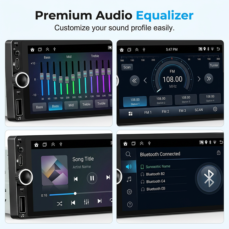 Intelligentes Autoradio mit WLAN, GPS-Navigation und Rückfahrkamera