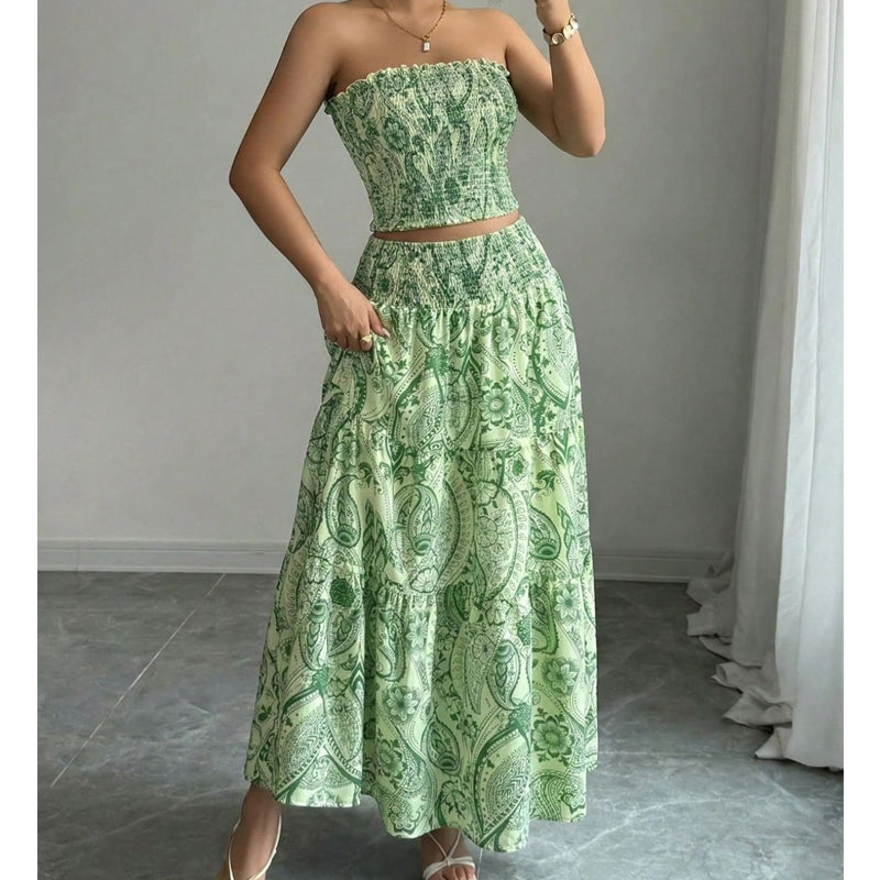 💖Sommer-Sonderangebot 50% RABATT!💖Set aus bedrucktem Oberteil und Rock für Damen