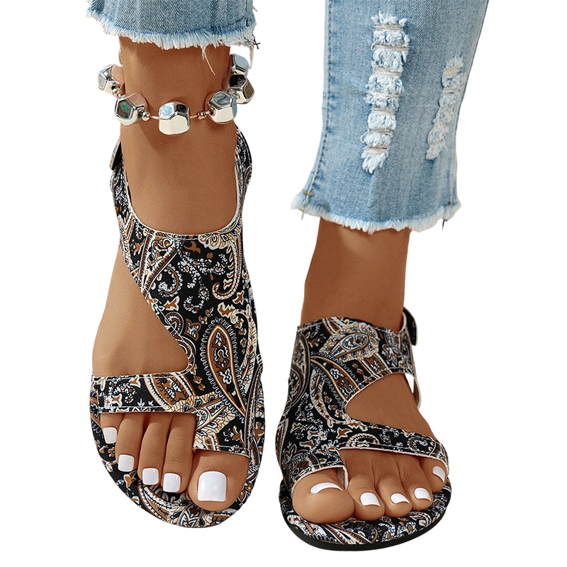 💖Sommer-Sonderangebot 50% RABATT!💖Flache Ethno-Zehenring-Sandalen – atmungsaktiv & bequem für den Sommer