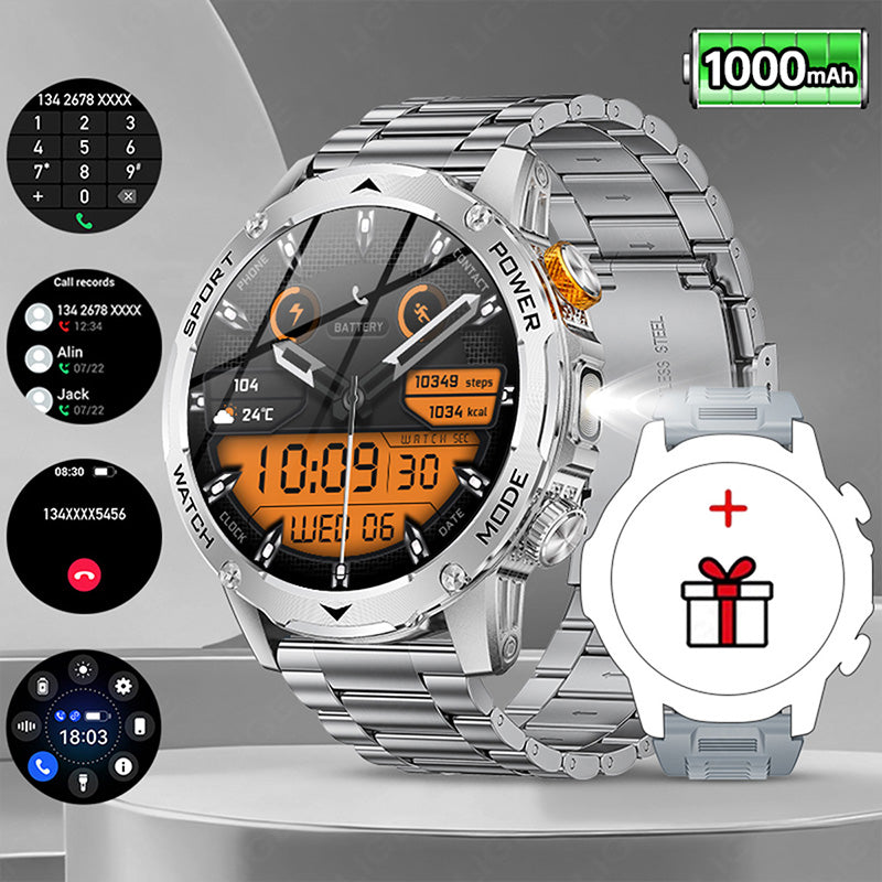 ⌚ 50% RABATT! 🏆 Smart Bluetooth Sportuhr – 1000mAh Akku, Fitness-Tracking & wasserdicht – Herzfrequenz, Schritte & Schlaf – Kompatibel mit iOS/Android 💪