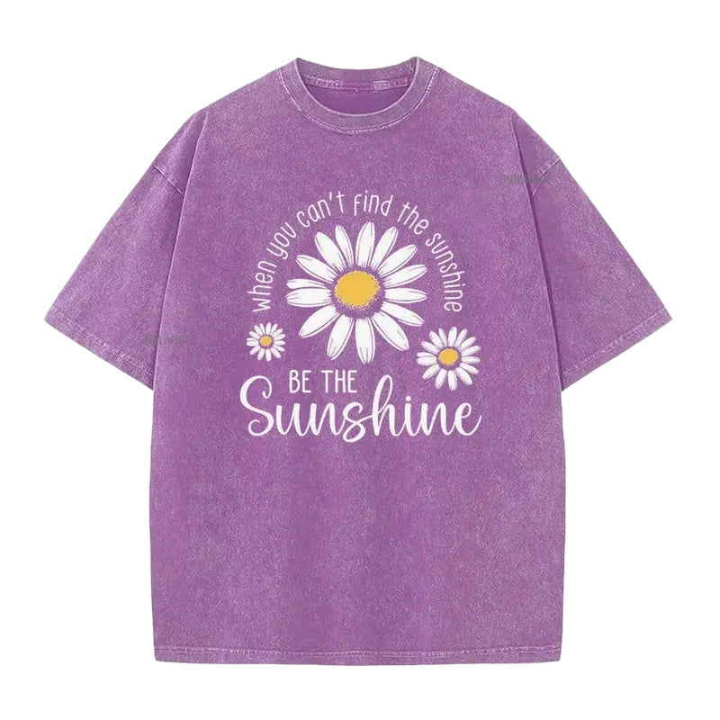 đ LIMITIERTER 50% RABATT! Unisex Vintage-Wash T-Shirt mit GĂ€nseblĂŒmchen-Print â Lockerer Schnitt, weicher Stoff fĂŒr den Sommer