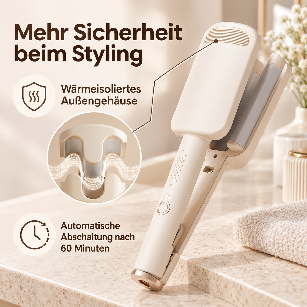 ✨50% RABATT 🌊 32-mm-Welleneisen – Weiche Wellen, voller Glamour! 🌊 4 Temperaturstufen, in ca. 10 Sekunden einsatzbereit, mit Ionen-Technologie