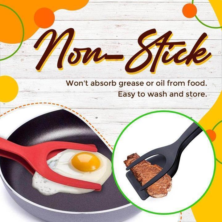 🍳✨ BLITZANGEBOT 50%! 2-in-1-Küchenzange mit Spatel – Aufsätze aus lebensmittelechtem Silikon, antihaftbeschichtet, hitzebeständig, langer, bequemer Griff ✨