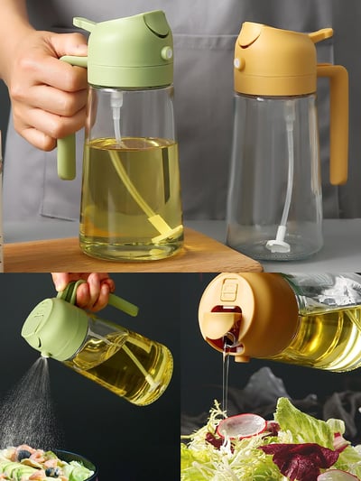 🍾 50% RABATT! ✨ 2-in-1-Sprühflasche & Ölspender aus Glas – Elegantes Design, Tropffrei & Leicht zu Reinigen 👨‍🍳