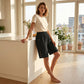 🌞 Sommerneuheiten – Jetzt bis zu 50% sparen! 💰Damen 5/8-Caprihose mit Gummibund – bequem, atmungsaktiv & vielseitig
