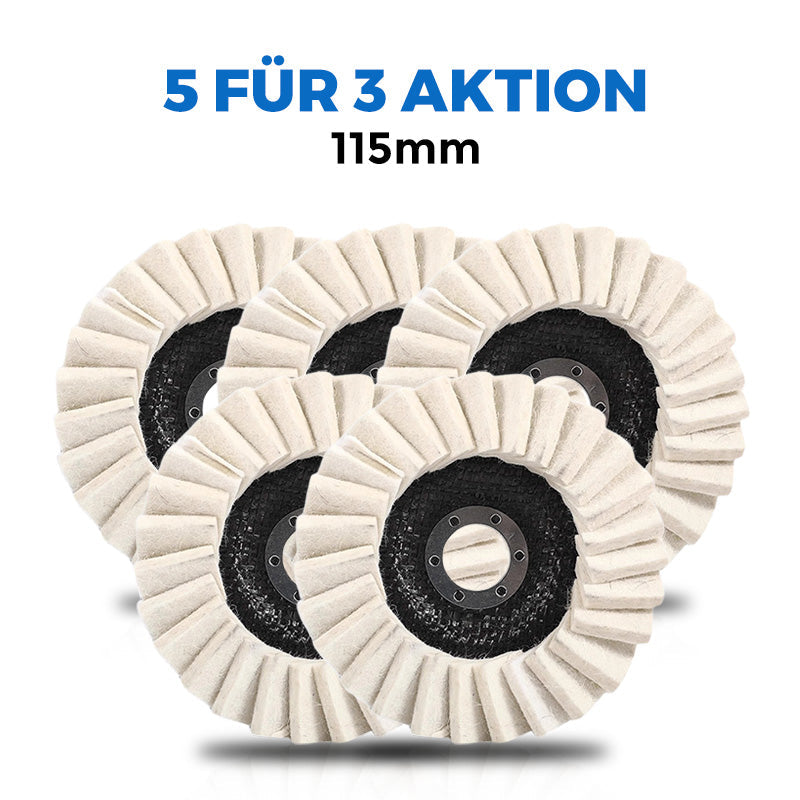 ⚙️53%RABATT!!  ⚙️Wollpolierscheibe für Winkelschleifer – Hochglanz-Spiegelfinish! Langlebig  Vielseitig! 🔧