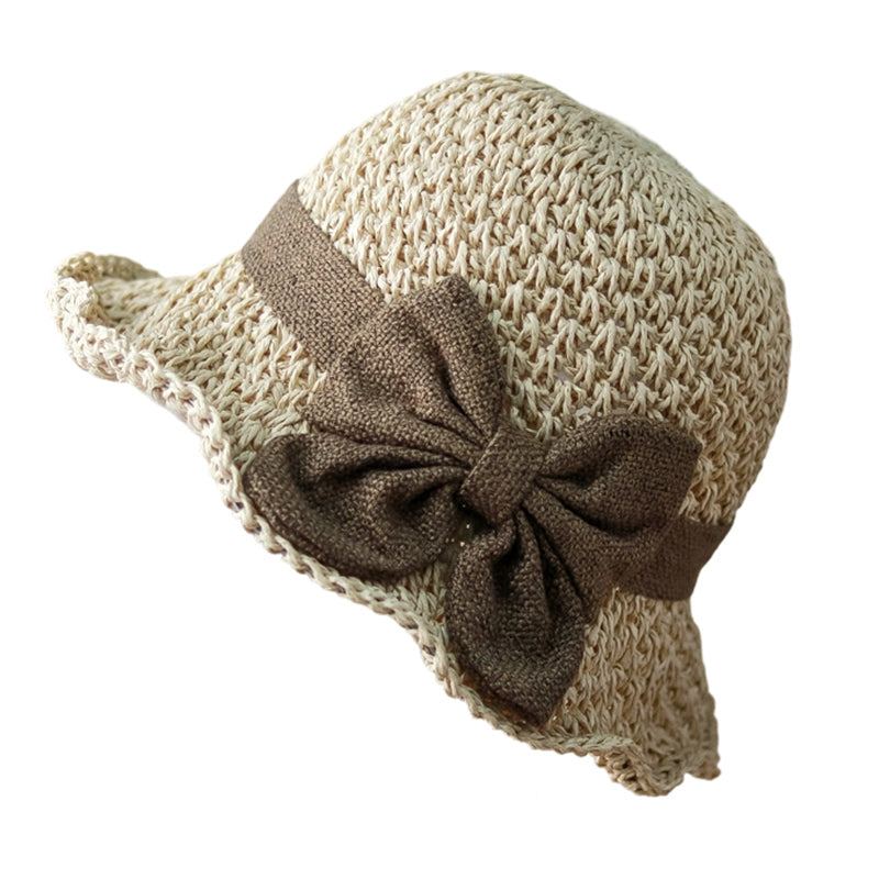 🎀50 % RABATT👒Strohhut mit Retro-Schleife – Faltbar & atmungsaktiv für den Sommer🏖️