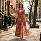 👗🌺 Halterkleid mit Schlitz und Blumenmuster – 50% RABATT! Sinnlich, leicht & perfekt für Sommer, Strand oder festliche Anlässe 🌸