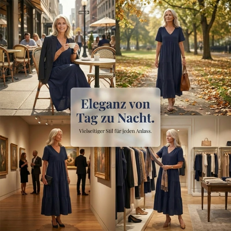 👗 50% RABATT! 🔥 Lässiges langes Damenkleid mit kurzen Ärmeln – Weich, luftig & vielseitig – Perfekt für warme Tage, Strand oder einen entspannten Look – bequemer Schnitt für den Alltag 🌸✨