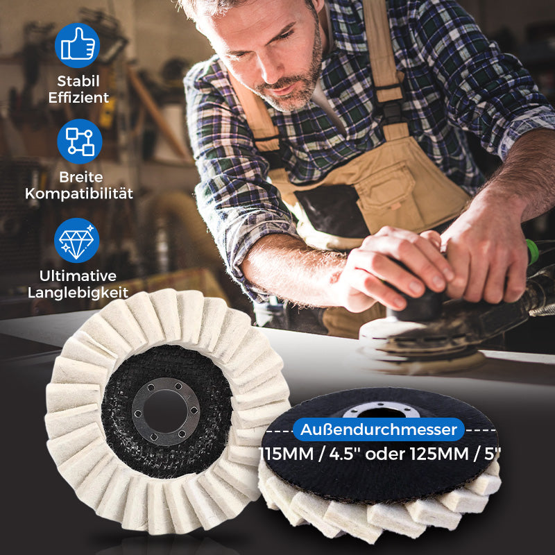 ⚙️53%RABATT!!  ⚙️Wollpolierscheibe für Winkelschleifer – Hochglanz-Spiegelfinish! Langlebig  Vielseitig! 🔧