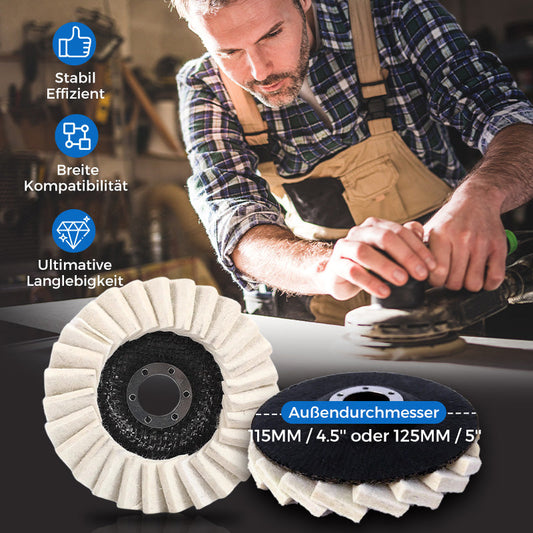 ⚙️53%RABATT!!  ⚙️Wollpolierscheibe für Winkelschleifer – Hochglanz-Spiegelfinish! Langlebig  Vielseitig! 🔧