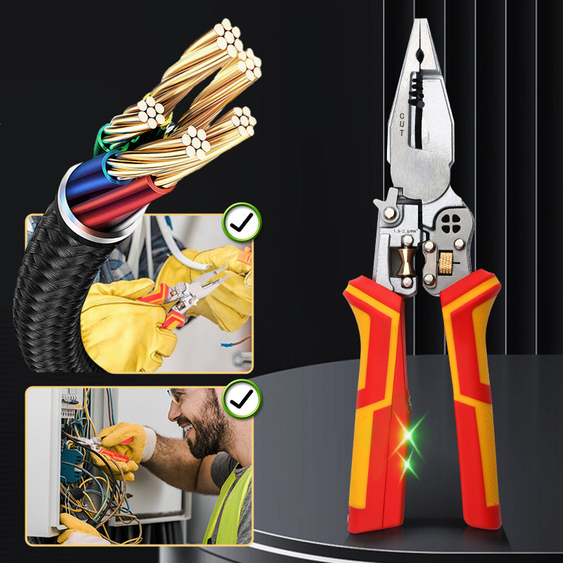🔥Heißer Verkauf 🧰✂️8 in 1 Abisolierzange mit Spannungstester⚡