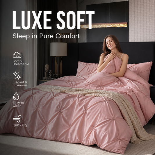 💗 Letzter Tag des Ausverkaufs – 50% Rabatt⚡ Bedsure Soft Pintuck Bettbezug-Set