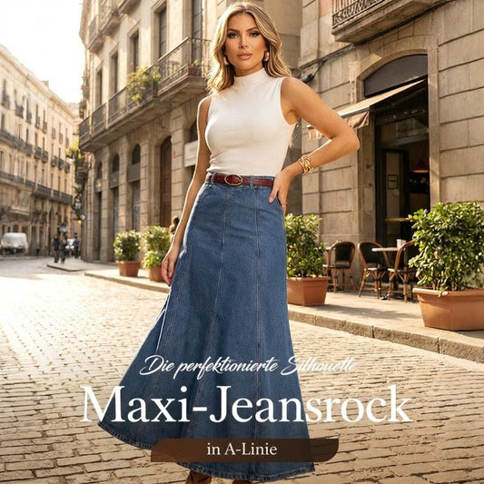 🎁2026 Neuheiten 50 % RABATT👗Damen-Maxirock aus Denim – Hohe Taille & A-Linien-Schnitt