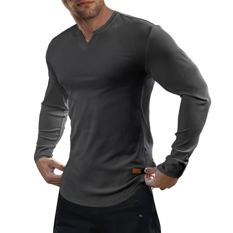 📢📢50 % Rabatt!! ⏰ Herren Fitness-Langarmshirt – Halbeng, elastisch, gestreift & atmungsaktiv, für Basketball, Laufen & Training, S–3XL✨
