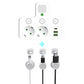 🔌EU-Stecker-Wandler-Steckdose mit 4 Steckdosen, Multi-Port-Wanddose mit unabhängigem Schalter und kleinem Nachtlichtadapter
