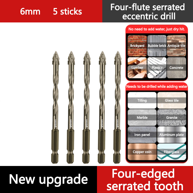 ⏳Time-Limited Special⏰4-Flute Eccentric Drill Bit Kit – Titanium-coated & multi-material ✨