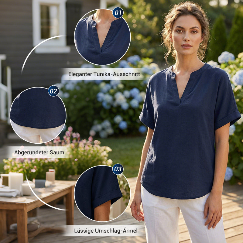🌸Sommer-Sonderverkauf 50% RABATT 👕 Modisches lockeres einfarbiges Kurzarm-OberteilModisches lockeres einfarbiges Kurzarm-Oberteil
