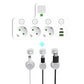 🔌EU-Stecker-Wandler-Steckdose mit 4 Steckdosen, Multi-Port-Wanddose mit unabhängigem Schalter und kleinem Nachtlichtadapter