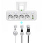 🔌EU-Stecker-Wandler-Steckdose mit 4 Steckdosen, Multi-Port-Wanddose mit unabhängigem Schalter und kleinem Nachtlichtadapter