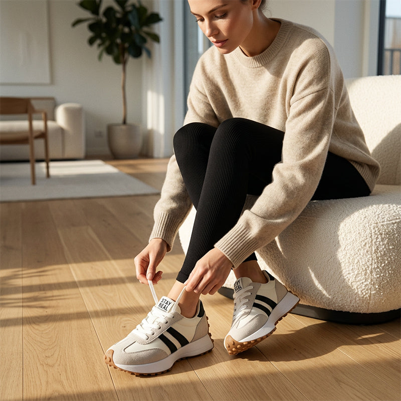 👟 LIMITIERTES ANGEBOT: 50% RABATT! 🌈 Damen-Platform-Sneaker – Klobiges Retro-Design, 4 cm Absatz & Rutschfest ✨