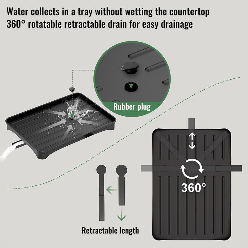 🍽️💧 50% RABATT!! 2-in-1 Geschirr-Abtropfregal mit Ablaufschale – Maximale Fläche, minimaler Platz, schnell trocken ⚡⏰