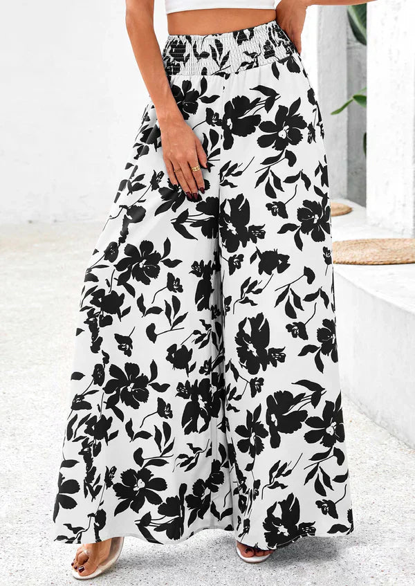 ✨Sommer-Sonderangebot 50% RABATT!💕Weit geschnittene Hose mit Blumenmuster und hoher Taille