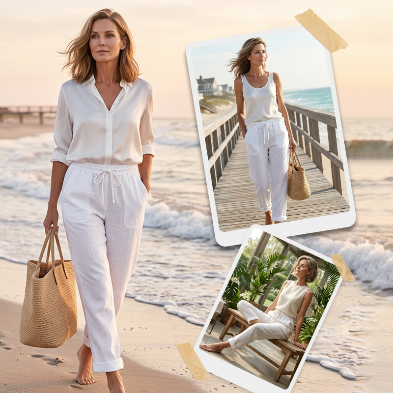 👖🌿 Damenhose aus Baumwolle & Leinen mit Elastischem Bund – Bequem, Atmungsaktiv & Lässiger Look 🥰