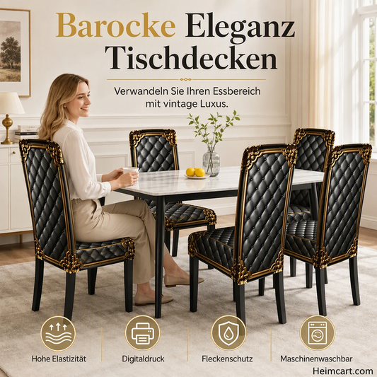 ⏳🔥ZEITLICH BEGRENZT 50% RABATT! ⏰🖤Elegante Stuhlhusse im Barock-Stil – Elastischer Stuhlbezug für Esszimmerstühle mit edlem Design
