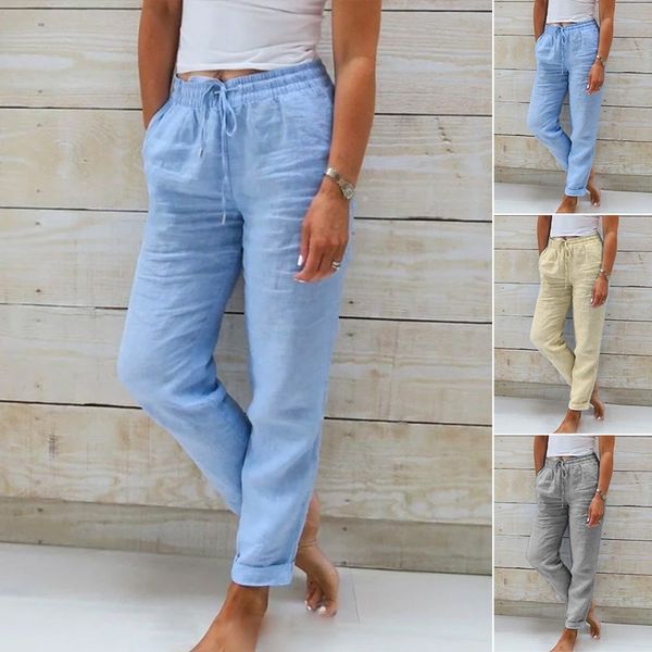 👖🌿 Damenhose aus Baumwolle & Leinen mit Elastischem Bund – Bequem, Atmungsaktiv & Lässiger Look 🥰
