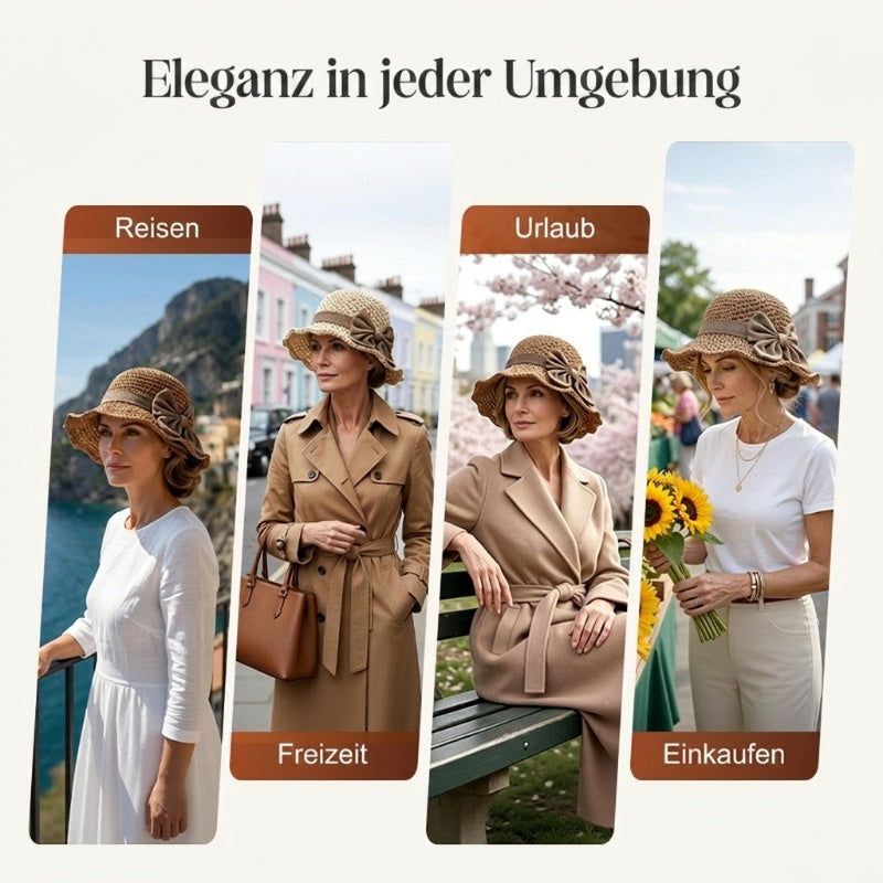 🎀50 % RABATT👒Strohhut mit Retro-Schleife – Faltbar & atmungsaktiv für den Sommer🏖️