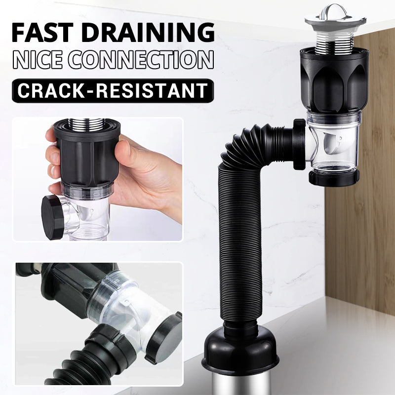 📢📢50 % Rabatt!! ⏰🔥🛠️ Teleskopierbares, geruchsdichtes Abflussrohr 🚿💨🧰 Flexibel, dicht & ultra-langlebig✨