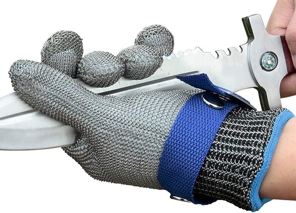 🛡️ Nur für kurze Zeit: 50 % Rabatt! ✨ Handschuhe aus Metallgewebe in Lebensmittelqualität – schnittfest, entsprechen der Norm ANSI A9, leicht zu reinigen 🍖