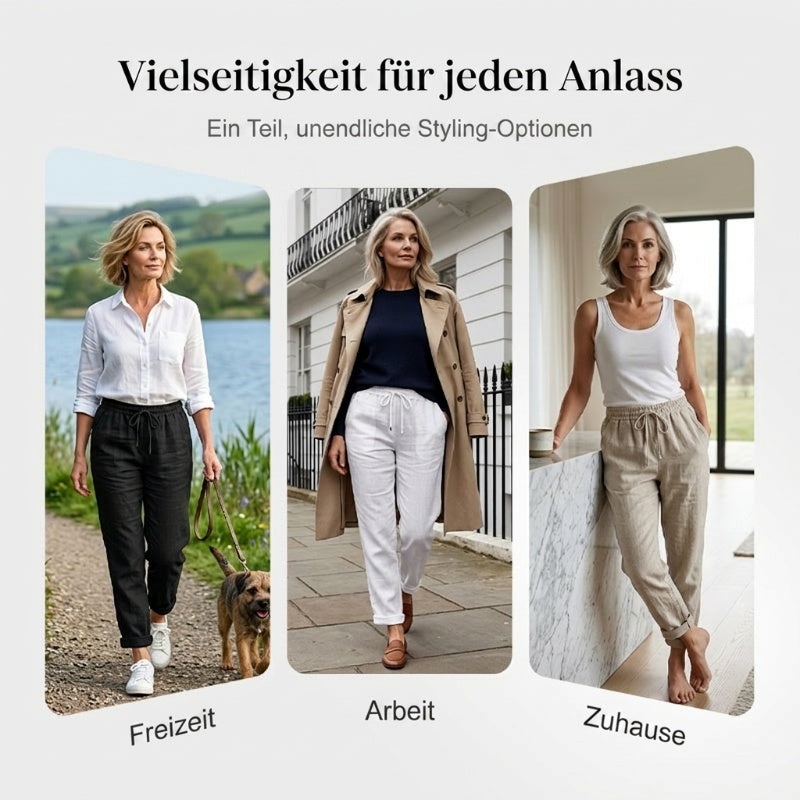 👖🌿 Damenhose aus Baumwolle & Leinen mit Elastischem Bund – Bequem, Atmungsaktiv & Lässiger Look 🥰