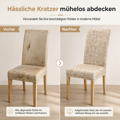 🪑 50% RABATT! 🍷 Dehnbarer Karo-Stuhlbezug – Schützend & einfach zu montieren ✨