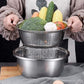 ⏳Zeitlich begrenzter 50% Rabatt⏰ Haushalts-Edelstahl 3-teiliges Gemüse-Hack- und Abtropfkorb-Set🥒🥔🧅