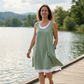 🔔Lässiges, lockeres, ärmelloses Tanktop-Kleid in Layering-Optik für Damen