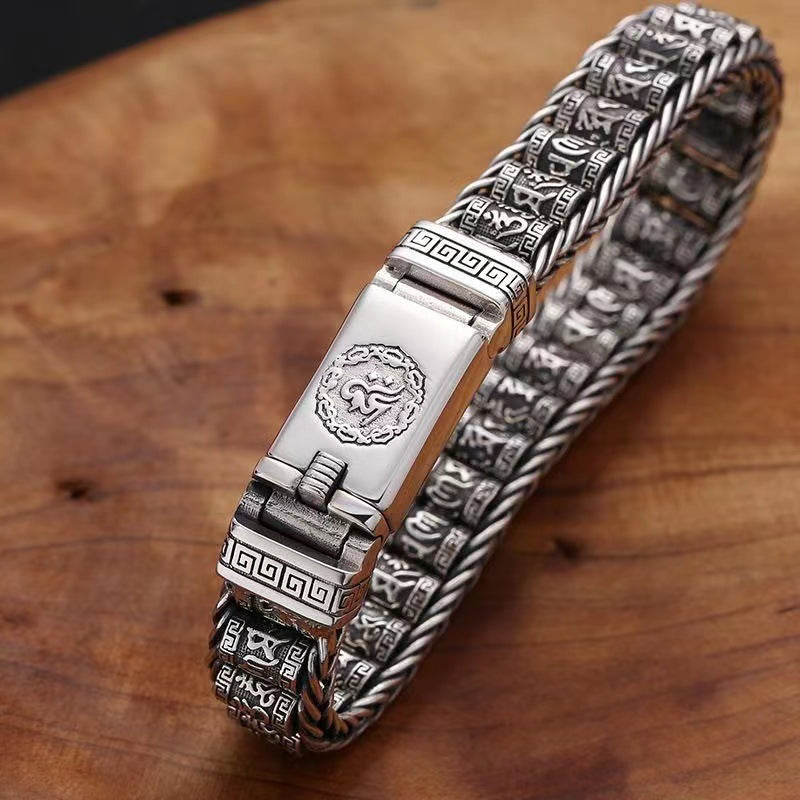 ⏳Nur für kurze Zeit 50 % Rabatt⏰Tibetisches Gebetsmühlen-Armband – 925er Sterlingsilber, Glücksbringer & Valentinstagsgeschenk⛓️