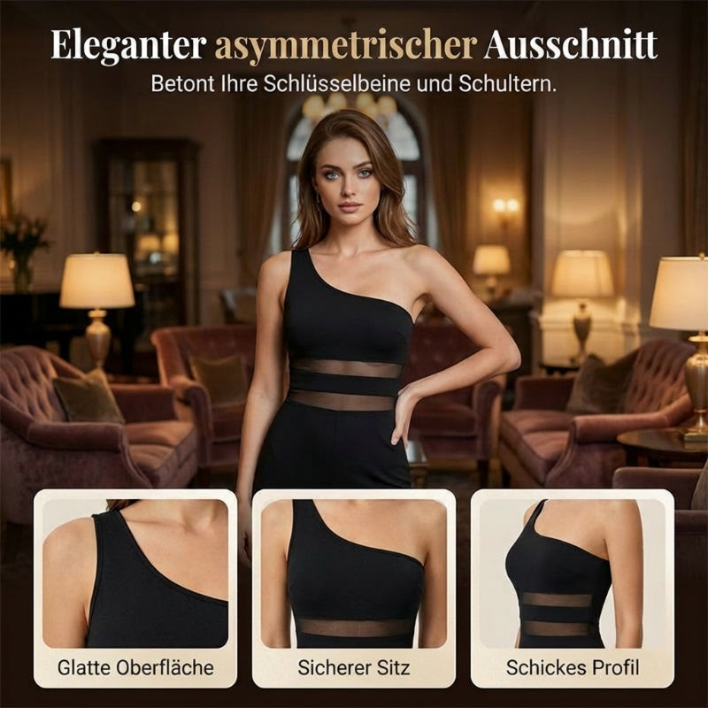 ✨ LIMITED-TIME 50% RABATT! One-Shoulder Jumpsuit mit weitem Bein und Netzeinsatz