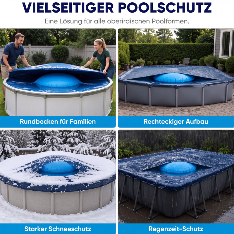 🏊 50% RABATT! ❄️ Aufblasbare Pool-Winterabdeckung – Rund, langlebig & wetterfest ✨