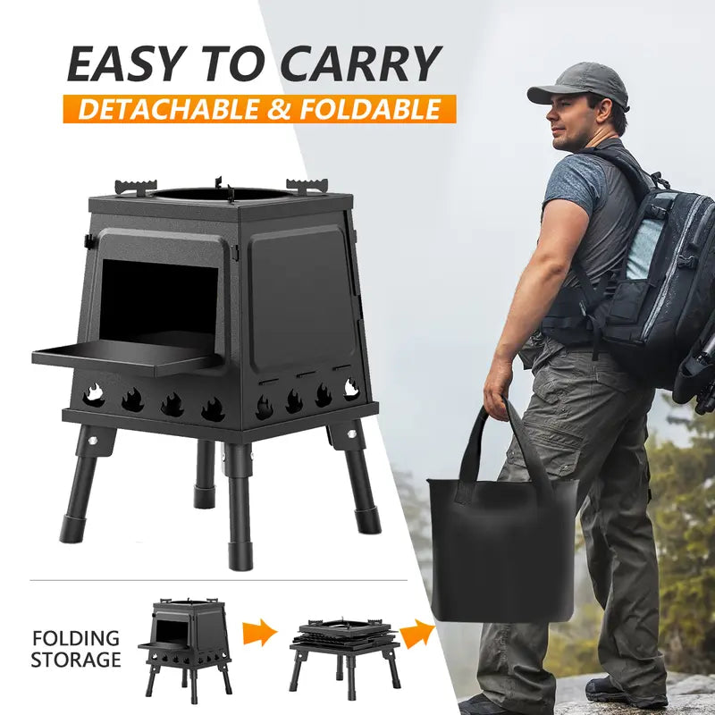 ⏳Zeitlich begrenztes Angebot🏕️ Faltbarer Outdoor-Holzofen – Tragbar, vielseitig & ideal fürs Camping ✨