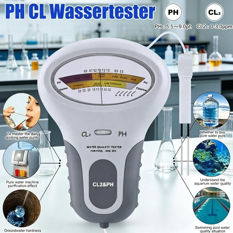 📢📢50 % Rabatt!! 🔬🏊 pH- und Chlortester für Wasser