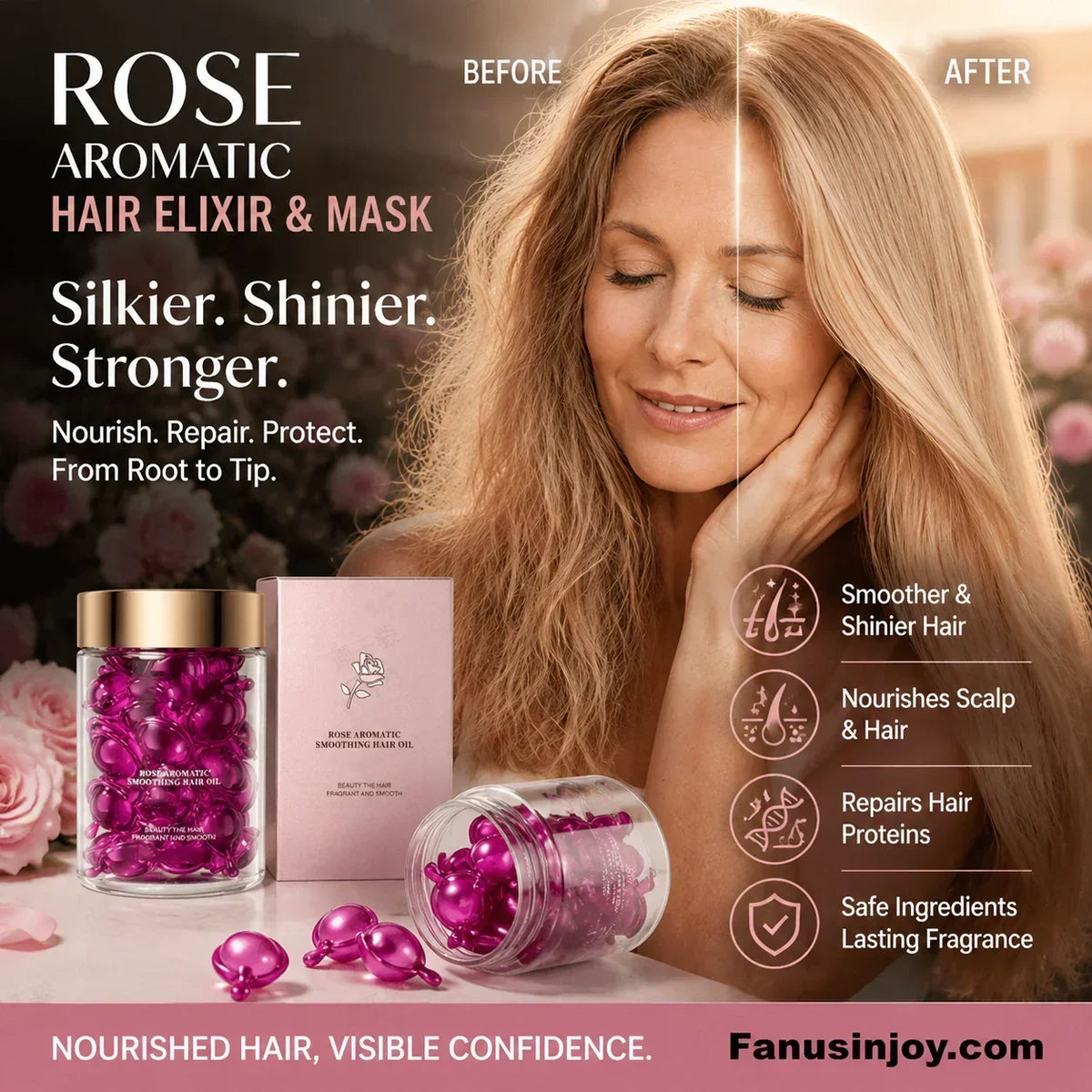 ✨ Haarmaske in Kapseln – 40 Kapsel, sofortiger Glanz & Anti-Frizz! 💎🌿