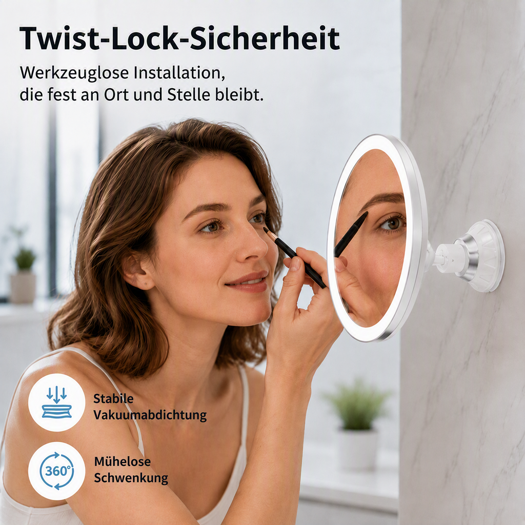 ⏳🔥NUR FÜR KURZE ZEIT 50 % RABATT! ⏰💄10-fach vergrößernder Kosmetikspiegel – LED-Licht & Saugnapf für Make-up und Hautpflege