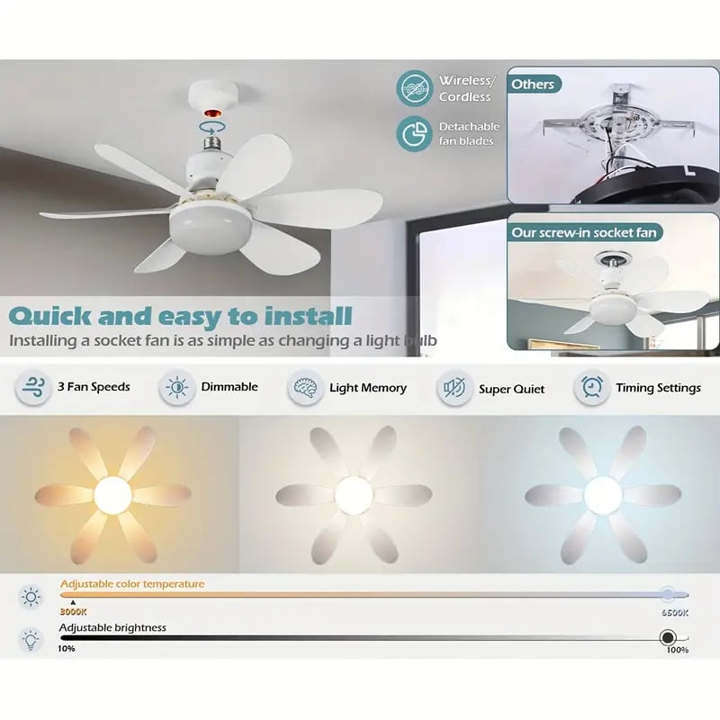 🍃 Intelligenter Deckenventilator mit Licht, RGB-Beleuchtung und Bluetooth-Lautsprecher♨️❄️